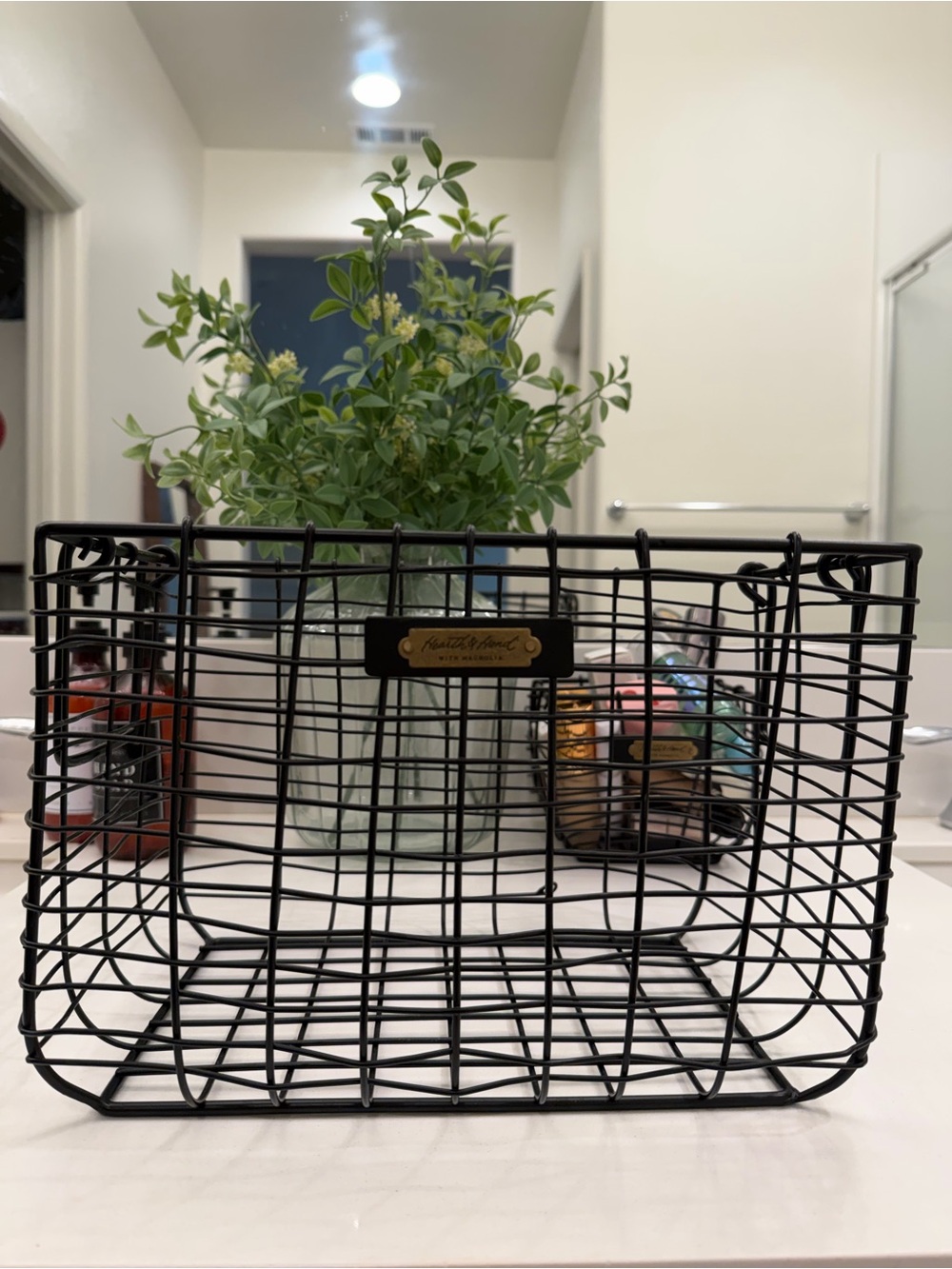 Hearth & Hand Magnolia -Medium Metal Wire Storage Basket Black - Discontinued